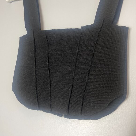 Zara Black Knit Corset Bustier Top Size Small Summer Party Contemporary - Picture 5 of 11